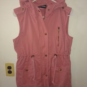 Zenana pink hooded vest